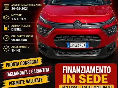 Usata Citroën C3 Shine 102 CV (75 kW) 2021 Rosso Utilitaria