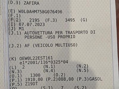 Usata Opel Zafira 101 CV (74 kW) 2008 Monovolume