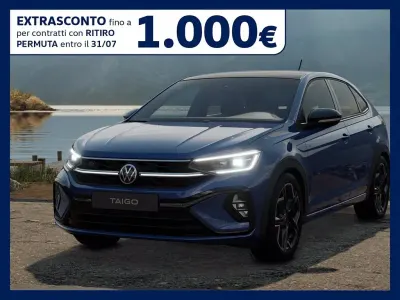 Nuova VW Taigo R-line Plus 116 CV (85 kW) 2026 Reef blue metallizzato deep black perlat SUV