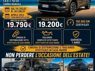 Usata Jeep Compass Limited 131 CV (96 kW) 2023 Grigio SUV