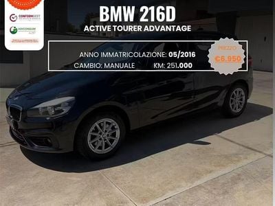 Usata BMW 216 Active Tourer Advantage 116 CV (85 kW) 2016 Nero Monovolume