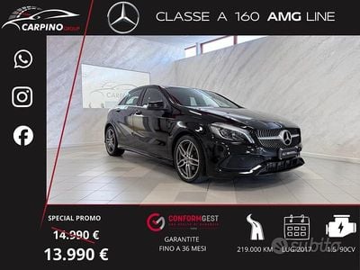 Usata Mercedes A160 Premium 90 CV (66 kW) 2017 Nero Berlina