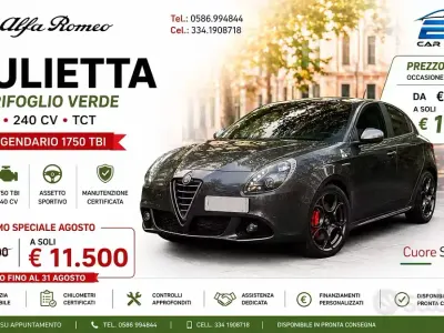 Usata Alfa Romeo Giulietta Quadrifoglio Verde 241 CV (177 kW) 2015 Grigio canna di fucile Utilitaria