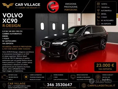 Usata Volvo XC90 R-Design 190 CV (139 kW) 2016 Nero SUV