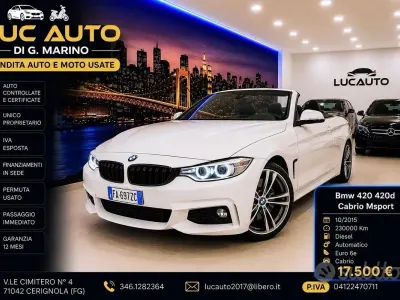 Usata BMW 420 M Sport 190 CV (139 kW) 2015 Bianco Cabrio