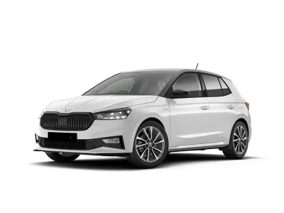 Nuova Skoda Fabia Monte Carlo 115 CV (84 kW) 2026 Bianco luna metallizzato nero tulipano p Utilitaria