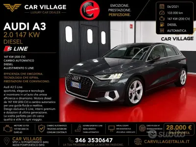 Usata Audi A3 S-Line 200 CV (147 kW) 2021 Grigio Berlina