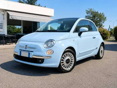 Usata Fiat 500 Lounge 101 CV (74 kW) 2009 Celeste azzurro volare anni 60 Cabrio