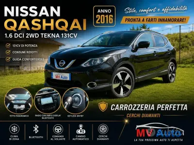 Usata Nissan Qashqai Tekna 131 CV (96 kW) 2016 Nero SUV