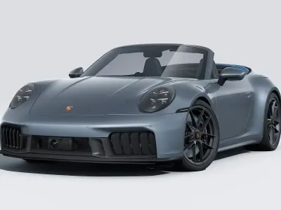 Nuova Porsche 911 Carrera 4 GTS 2026 Grigio vanadio metallizzato/capote blu Cabrio