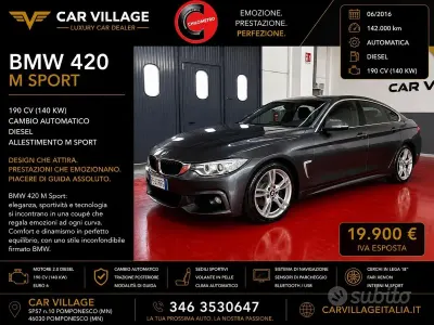 Usata BMW 420 M Sport 190 CV (139 kW) 2016 Grigio Coupé
