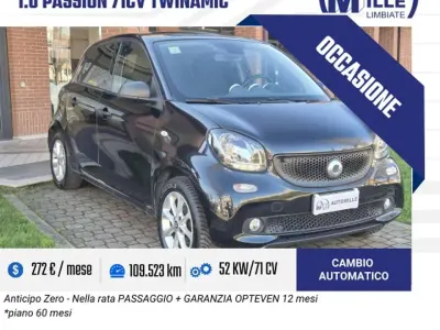 Usata Smart ForFour Passion 71 CV (52 kW) 2017 Nero Utilitaria