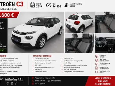 Usata Citroën C3 Feel 75 CV (55 kW) 2017 Bianco Berlina