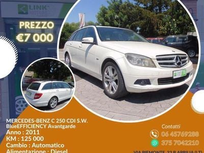 Usata Mercedes C250 Avantgarde 204 CV (150 kW) 2011 Bianco metallizzato Station wagon