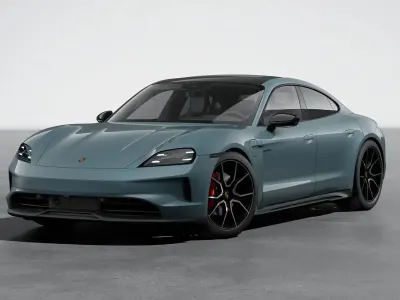 Nuova Porsche Taycan 4S Black Edition 2026 Pale blue metallizzato Berlina