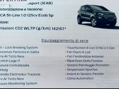 Usata Ford Ecosport ST-Line 99 CV (72 kW) 2022 Bianco SUV
