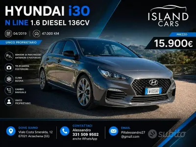 Usata Hyundai i30 N Line 136 CV (100 kW) 2019 Grigio Berlina
