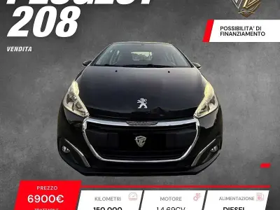 Usata Peugeot 208 Allure 68 CV (50 kW) 2015 Nero Utilitaria