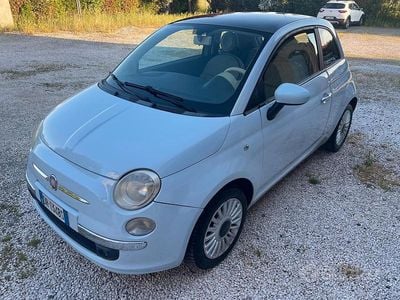 Begagnad Fiat 500 Lounge 69 HK (50 kW) 2008 Blå Sedan