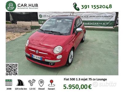 Usata Fiat 500 Lounge 75 CV (55 kW) 2008 Rosso Berlina