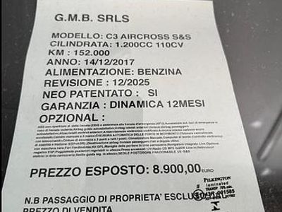 Usata Citroën C3 110 CV (80 kW) 2017 Bianco Utilitaria