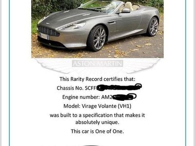 Usata Aston Martin Virage 497 CV (365 kW) 2011 Grigio Cabrio