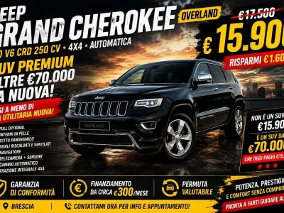 Usata Jeep Grand Cherokee Overland 250 CV (183 kW) 2015 Nero SUV