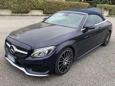 Usata Mercedes C220 170 CV (125 kW) 2017 Blu scuro metallizzato Cabrio