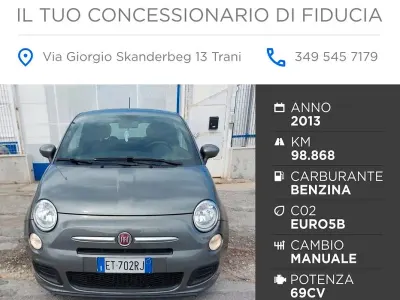 Begagnad Fiat 500 Pop 69 HK (50 kW) 2013 Grå Sedan