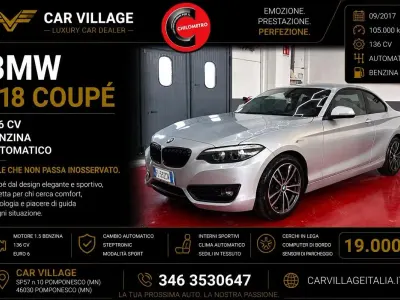 Usata BMW 218 Sport Line 150 CV (110 kW) 2017 Argento Coupé