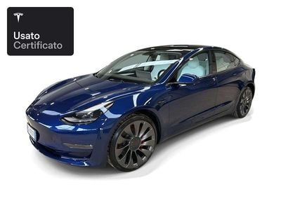 Deep blue metallic Usata 2022 Tesla Model 3 Performance Berlina | 35.600 € (Buon prezzo)