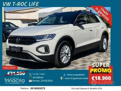 Usata VW T-Roc Life 110 CV (80 kW) 2023 Nero SUV