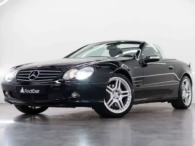 Usata Mercedes SL500 306 CV (225 kW) 2004 Nero ossidiana Cabrio