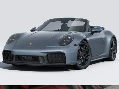 Nuova Porsche 911 Carrera 4 GTS 2026 Grigio vanadio metallizzato/capote blu Cabrio
