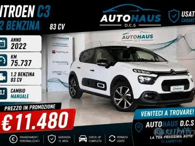 Usata Citroën C3 Shine 83 CV (61 kW) 2022 Bianco Utilitaria