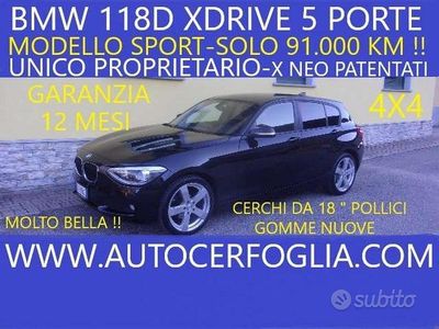 Usata BMW 118 Sport Line 143 CV (105 kW) 2013 Nero Utilitaria