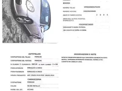 Usata Porsche Boxster 239 CV (175 kW) 2005 Grigio Cabrio