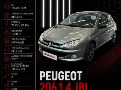 Usata Peugeot 206 75 CV (55 kW) 2007 Grigio Station wagon