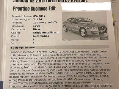 Usata Jaguar XE 200 CV (147 kW) 2017 Grigio Berlina