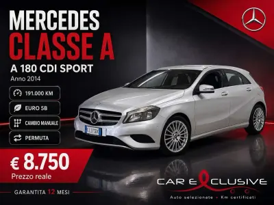 Usata Mercedes A180 109 CV (80 kW) 2014 Argento Utilitaria