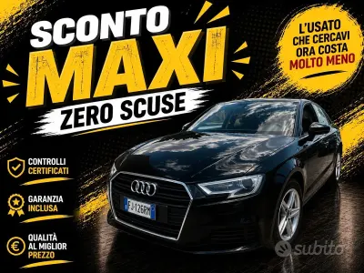 Usata Audi A3 Business 110 CV (80 kW) 2017 Nero Berlina