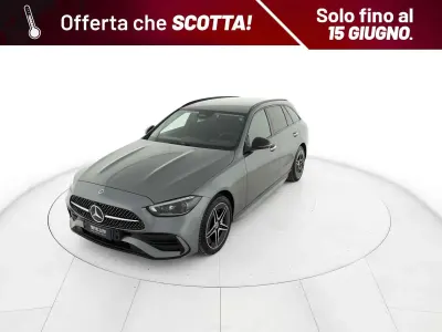 Usata Mercedes C300e Premium Plus 313 CV (230 kW) 2022 Grigio selenite vernice metta Station wagon