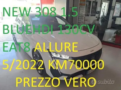 Usata Peugeot 308 131 CV (96 kW) 2022 Bianco Berlina