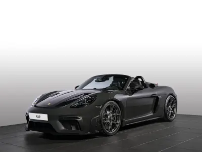 Nuova Porsche 718 Spyder 2026 Colore su campione/capote nera con finiture grigio artico Cabrio