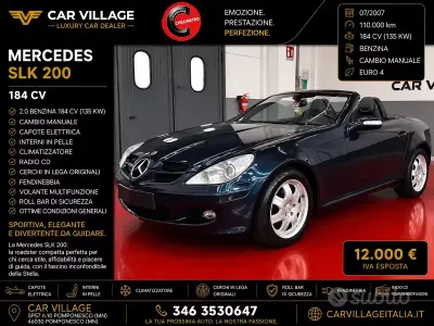 Usata Mercedes SLK200 163 CV (119 kW) 2007 Bluazzurro Cabrio