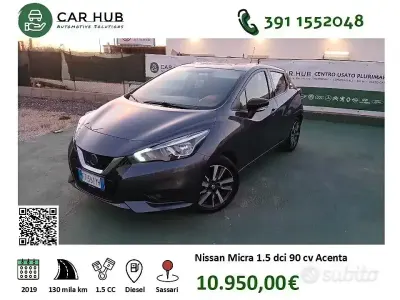 Usata Nissan Micra Acenta 90 CV (66 kW) 2019 Grigio Utilitaria