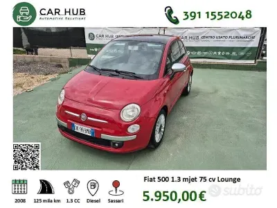 Usata Fiat 500 Lounge 75 CV (55 kW) 2008 Rosso Berlina