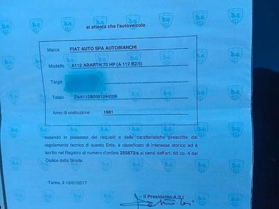 Usata Autobianchi A112 1981 Nero Utilitaria