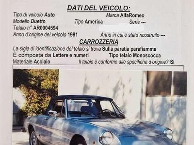 Usata Alfa Romeo Spider Veloce 103 CV (75 kW) 1981 Argento Cabrio