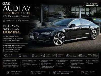Usata Audi A7 Sportback S-Line 271 CV (199 kW) 2015 Viola Utilitaria